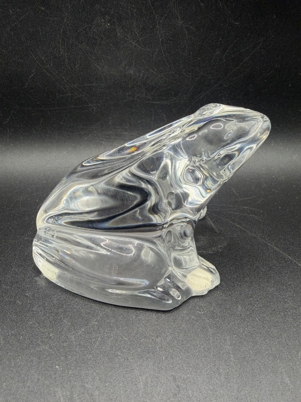 Baccarat France Crystal Frog Figurine Paperweight Collectible Figure Figural